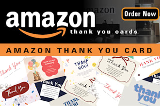 design custom amazon thank you card, product, package insert and feedback card