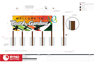 create a signage technical drawing