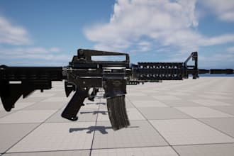 ready to use 3d game assets, weapons, war machine, props, texture, rig for game