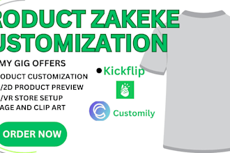 integrate zakeke customily kickflip  teeinblue for shopify customization