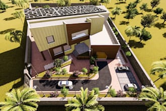 remodel 3d villa rooftop, outdoor landscape,cgi poolside,patio,pergola rendering