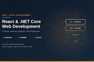 develop or fix full stack web apps using dotnet core, angular, react