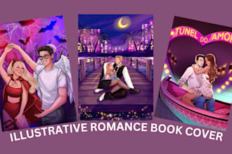 design romance book cover art illustration kindle amazon kdp ebook cover design