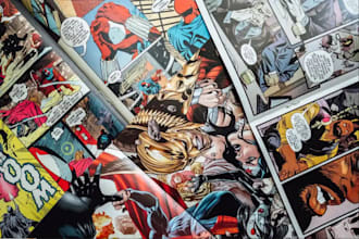 draw comic book, custom illustration, graphic novel as comic book artist