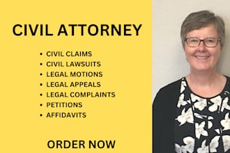 prepare lawsuit, complaint, claim, notice, appeal, summon, motion and response