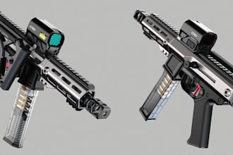 hard surface 3d model 3d weapon, 3d gun, props model for game and 3d printing