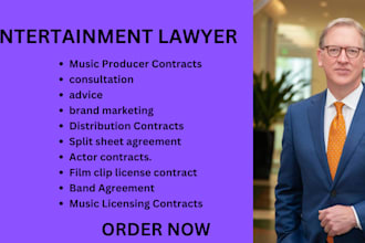 be your entertainment lawyer and draft music contracts