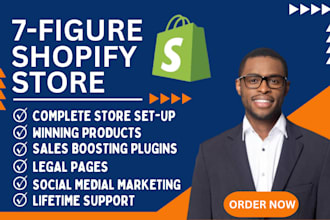 create automated shopify store or dropshipping store shopify store design