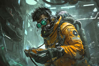 draw star wars, sci fi character, game art illustration