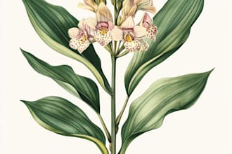 design botanical illustration line art of plants, flowers