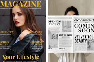 design awesome print ads for newspaper, magazine ads or program