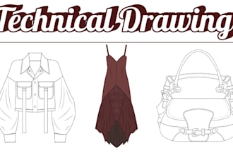 do technical drawings for clothing, shoes, and bags products