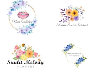 do modern, boho, hand drawn, feminine, botanical, floral, line art logo