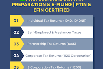 prepare and e file US tax returns for individual and business return