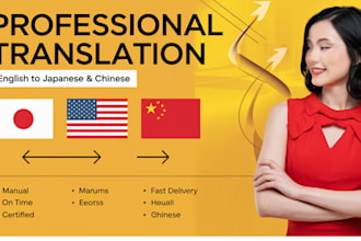 translate from english to chinese or japanese professionally