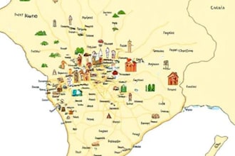 draw a custom illustration map of any country, city or place