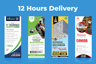 do roll up banner, standee design