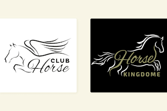 design a unique animal pet equestrian logo with branding