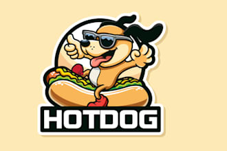 create hot dog, pizza, burger, cupcake, food logo