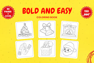 draw bold and easy doodle kawaii, cozy coloring pages for children and adult KDP