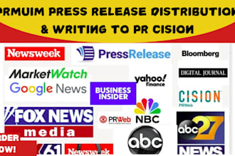 write and distribute press release to premium media sites