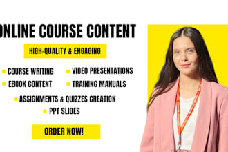 create online course content, training manual, and ebooks