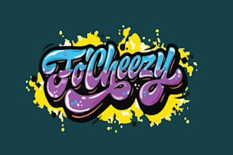 design graffiti font logo and illustration