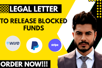 get blocked fund release from any payment platform with legal letter writing