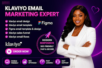 design klaviyo email template and setup klaviyo email flows figma to klaviyo