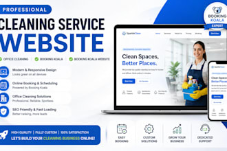 cleaning service website, office cleaning, booking koala, booking koala website