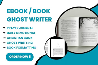 ghostwrite christian book daily devotional, prayer journal, self help and memoir
