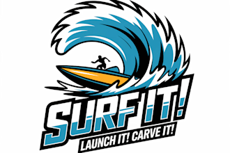 do bold, water sports, surfing, wake boarding,  skiing logo