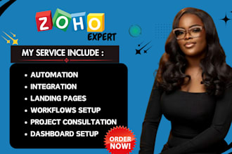 setup zoho CRM, zoho creator, zoho campaigns zoho form and zoho boos zoho