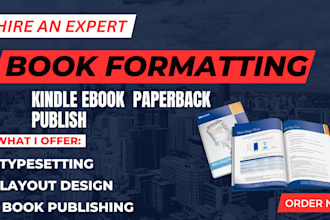 do book formatting, book typesetting, and amazon KDP book layout design