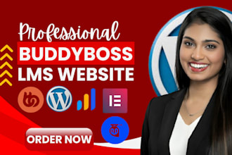 create buddyboss wordpress website, with learndash, learnpress, tutor lms pro