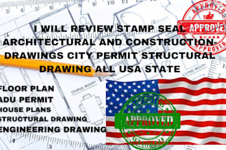 stamp review, engineering architectural drawing house plans adu permit site plan