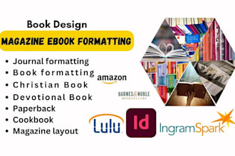 do professional book formatting magazine page layout ebook design for amazon KDP