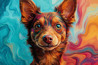 create custom pet portrait, dog portrait, cat portrait drawing
