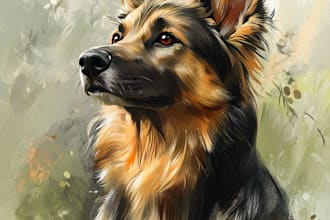 draw a custom pet portrait, dog portrait, cat portrait