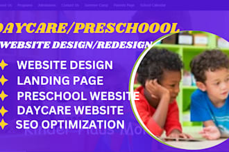 design kindergarten, childcare, daycare, preschool and assisted living website