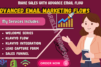 set up klaviyo email marketing flows template design for shopify ecommerce store