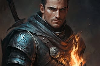 make your dark fantasy dnd character illustration
