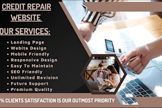 design credit repair website credit repair landing page mca finance tax website