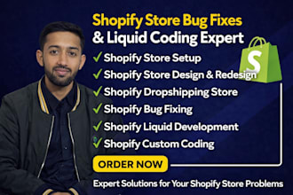 do shopify liquid development and shopify bug fixing and custom liquid coding