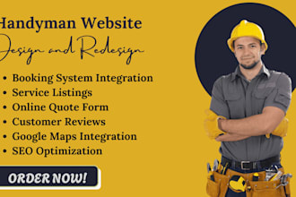 design handyman website with booking service listings contact form online quotes