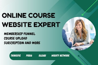 handle online course setup on mighty network podia thinkific kajabi