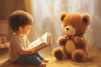create digital watercolor children book illustration