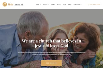 create a spirit led mobile friendly church website with sermons  giving