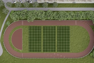 design 3d sports complex, outdoor sports facility, stadiums, and gaming arenas