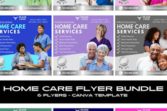 design home care flyers, brochures, and logo for healthcare businesses
